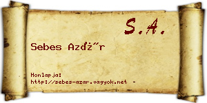 Sebes Azár névjegykártya